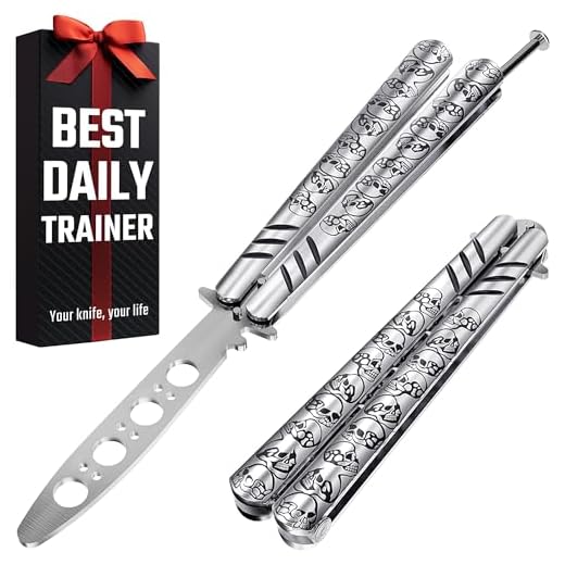 GOOD WORKER Butterfly Knife Trainer Balisong - Practice Butterfly Knife - Balisong Butterfly Knives Dull Not-Sharp Blade - Skeleton Dull Trick Butterfly Knifes - Butter Fly Knife Training CSGO K16 S