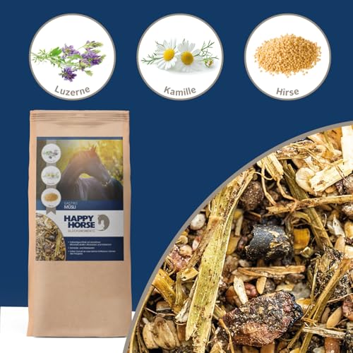 HAPPY HORSE Superfood Gastro-Revital-Müsli 2x14 kg | Getreidefrei & Melassefrei | Faserreiches Pferdemüsli zur Ergänzung der täglichen Fütterung | Mit Luzerne, Leinsamen, Kleie | Made in Germany