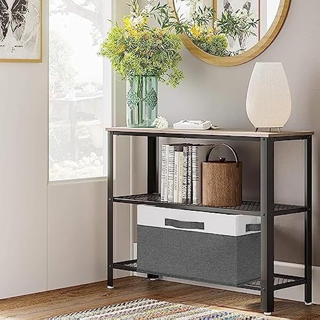 GhvyenntteS Large Fabric Storage Bins with 3 Handles, 15x11x9.6 Inch Storage Baskets for Shelves, Foldable Closet Storage Bins for Shelves, Closet Organizers and Storage Boxes 3 Pack