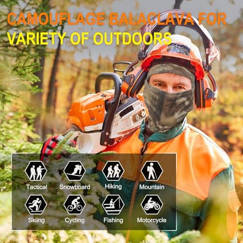 Image of Camo Balaclava Face Mask for Man and Women-Hunting，Skiing，Motorcycle Windproof，UV Protection&Military Training