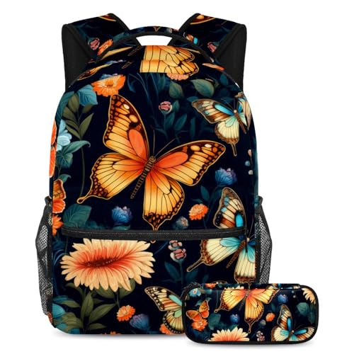 Cartables de grande capacité pour les cours et les voyages sac à dos Art Butterfly 71 spacieux