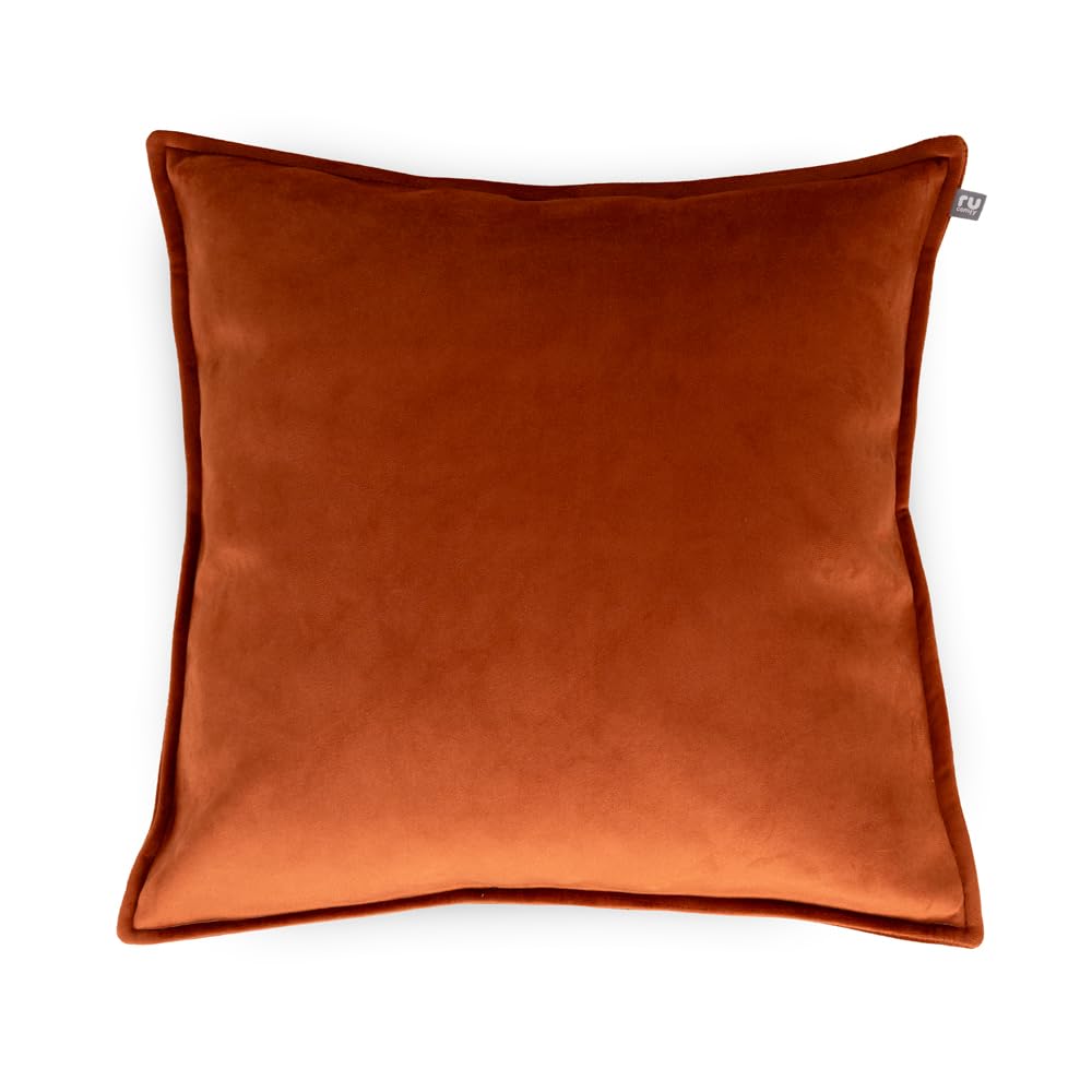 rucomfy Beanbags Rucomfy Velvet 45X45Cm CushionRust Soft Decorative Throw Pillow from B&Q
