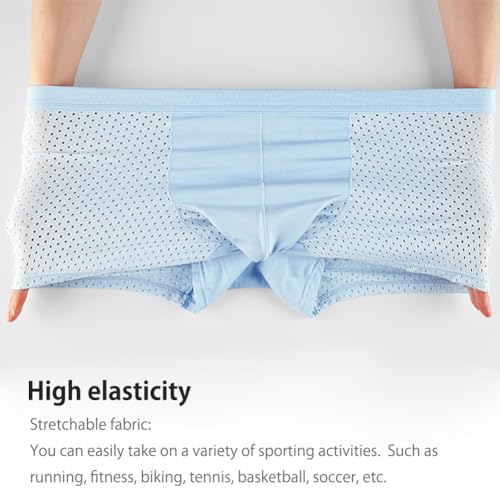 Men's Bulge Enhancing Mesh Trunks Smooth Boxer Briefs Elephant Nose Underwear with Separate Pouch4
