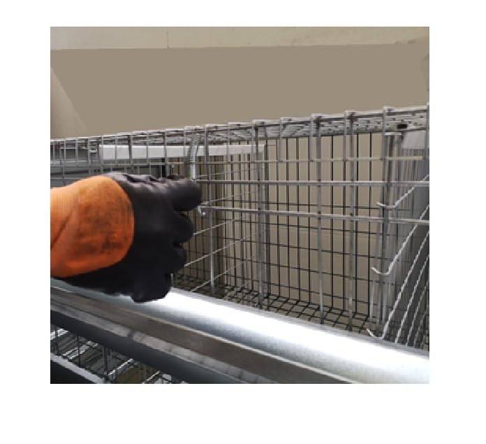 Gabbia per Galline Ovaiole, con 3 Celle, può contenere circa 9 Galline. Robusta e Resistente Graziealle Struttura Bullonata.- Le Misure Sono Della Gabbia Montata-