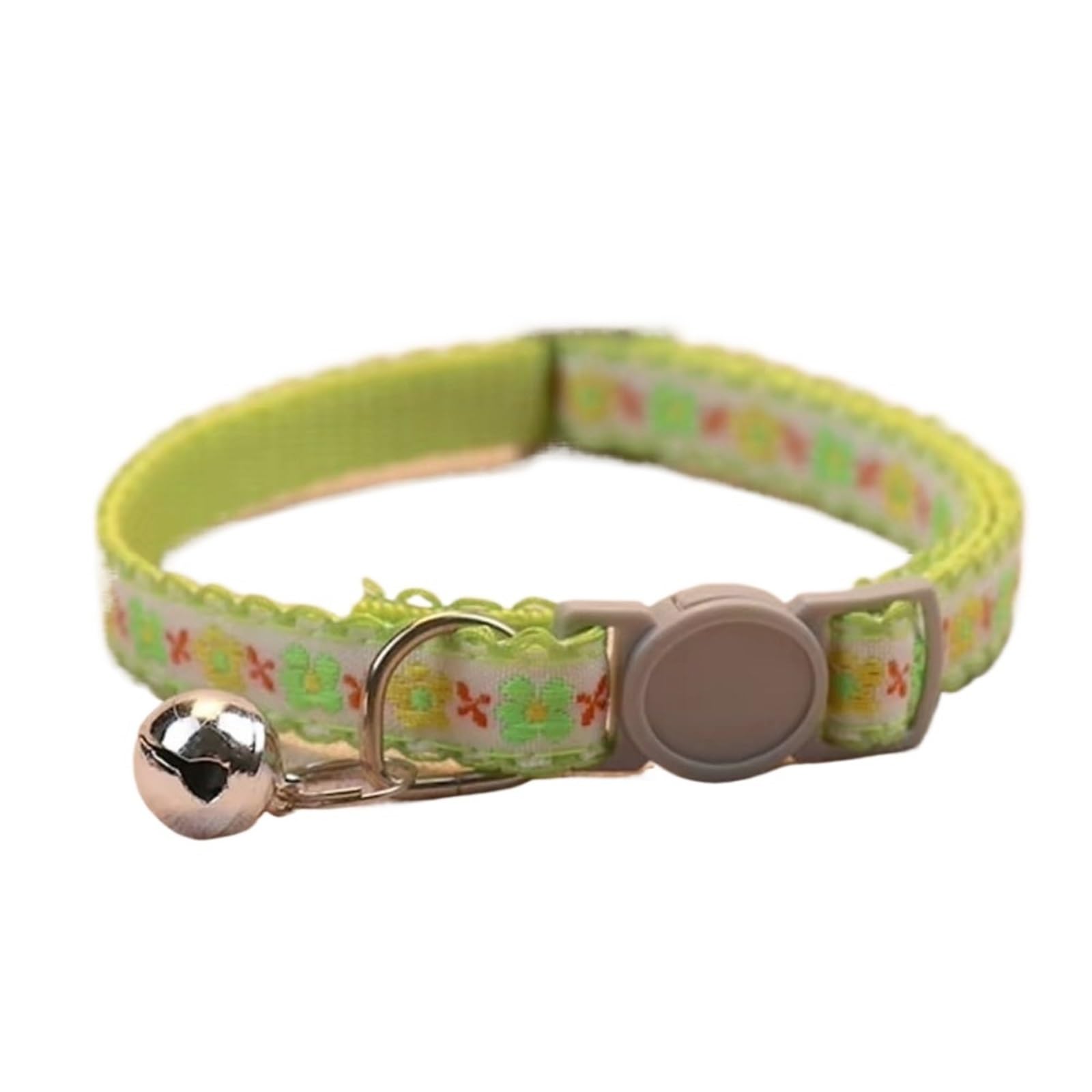 Exquisite floral bestickte Katzenhalsbänder, niedliches Spitzenhalsband for Haustiere mit verstellbarem Glöckchen(Color5)
