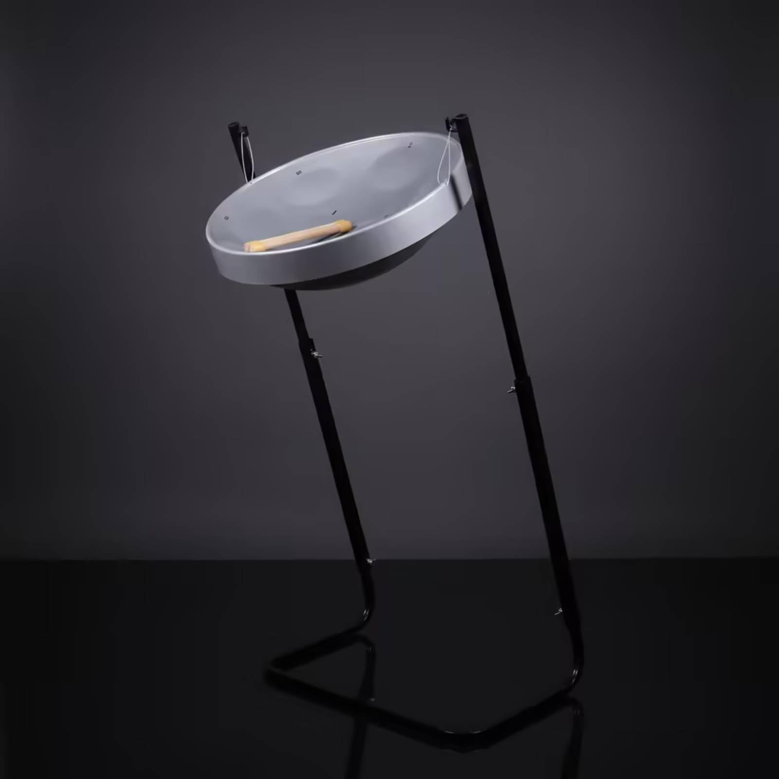 Tamburo a Linguette D'acciaio Drum con Supporto Pieghevole Tamburo a Lingua con Treppiede Facile da Suonare a Linguette D'acciaio Drum, Argento