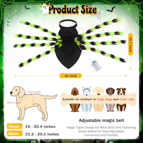 Disfraz para perro Araña con luces LED para Halloween miniatura 2