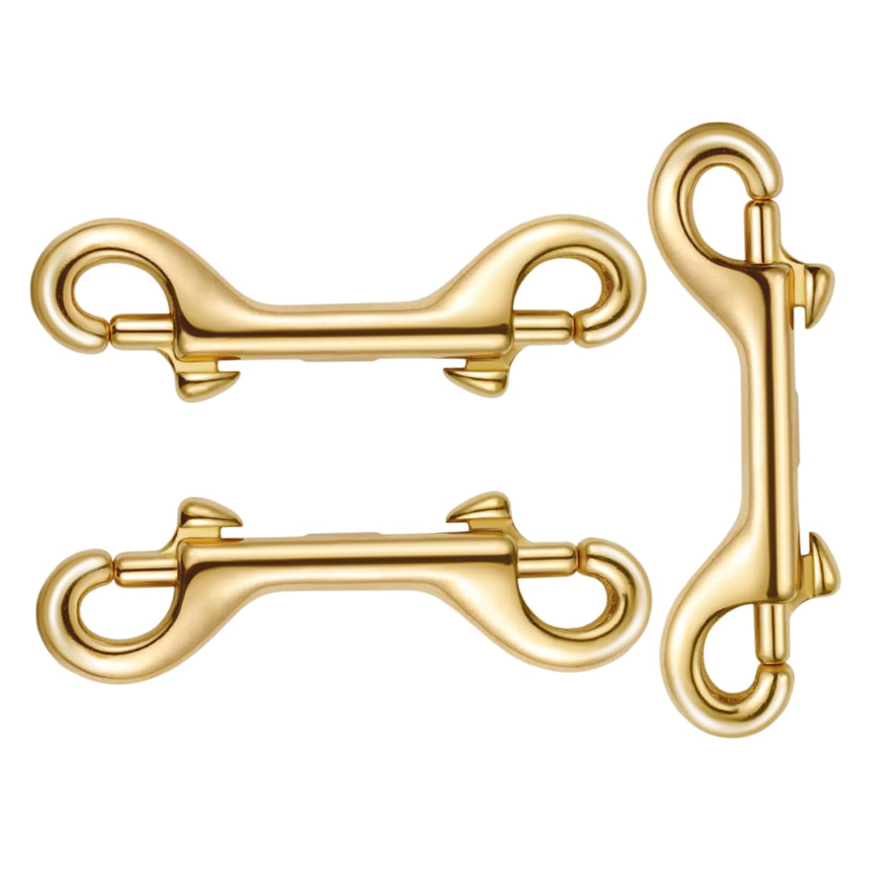 HAWILLOSCH 78mm Brass Double Snap Hooks Bag Hardware Luggage Straps Lanyard Clips Dog Collar Hardware Weatherproof