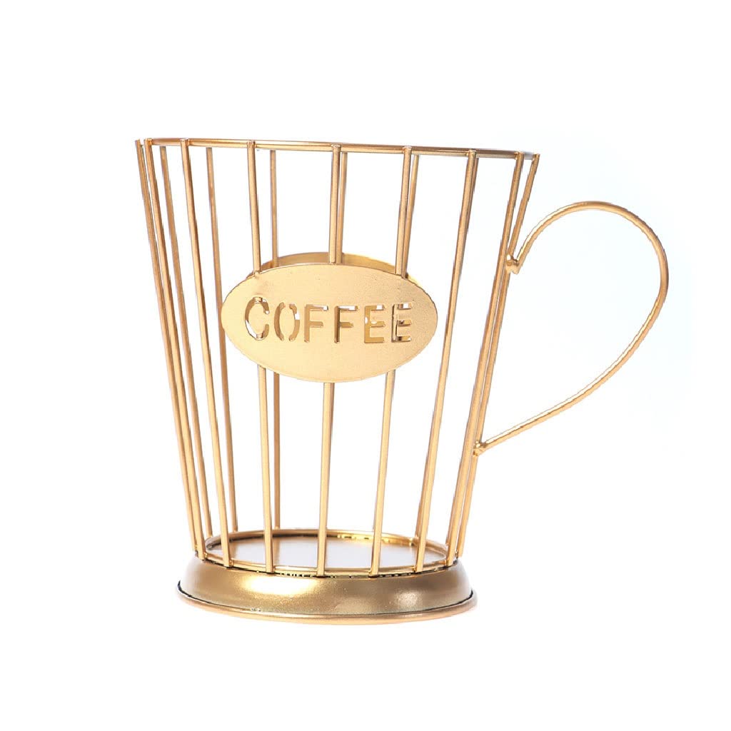 Panier Rangement Dosettes Café Doré - Organisateur 32 Capsules Métal Pour Cuisine