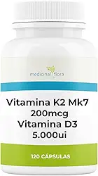 Vitamina D3 5.000ui + Vitamina K2(mk7) 200mcg com 120 Cápsulas