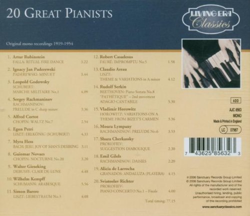 Miniatura 2 de 20 Great Pianists Original Recordings 1919-1954