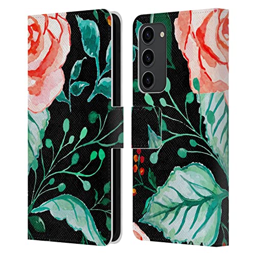 Étui portefeuille en cuir pour Samsung Galaxy S23+ 5G protection Haroulita rose
