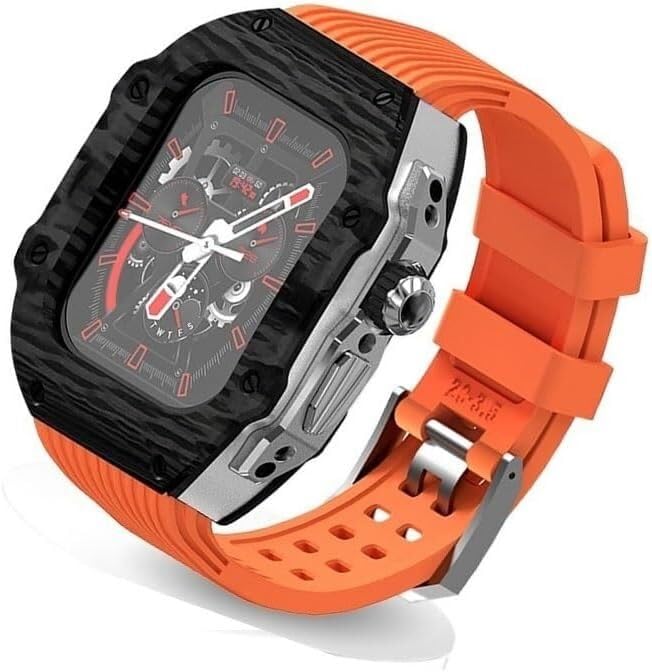 Protégez votre Apple Watch avec le boîtier carbone et bracelet fluor 45mm