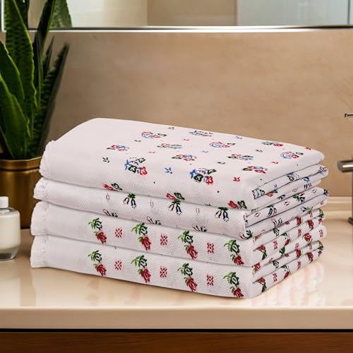 Image of Urbane Home Pack of 4 Cotton Bath Towel for Women | Super Soft Swimming & Bathing Towel | 30x60 Inch | Travel Cotton Towel & Gamcha | Assorted