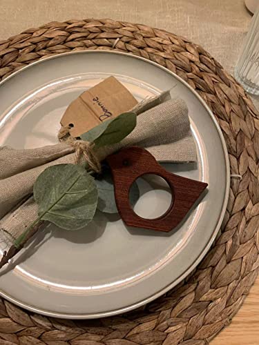 Bird Napkin Rings - Vintage Cottage Animal Bird Napkin Ring Holder For Dinning Room Table Decor, Set Of 6 Farmhouse Chic Wooden Bird Napkin Holder For Spring Holiday Party Banquet #TOP2