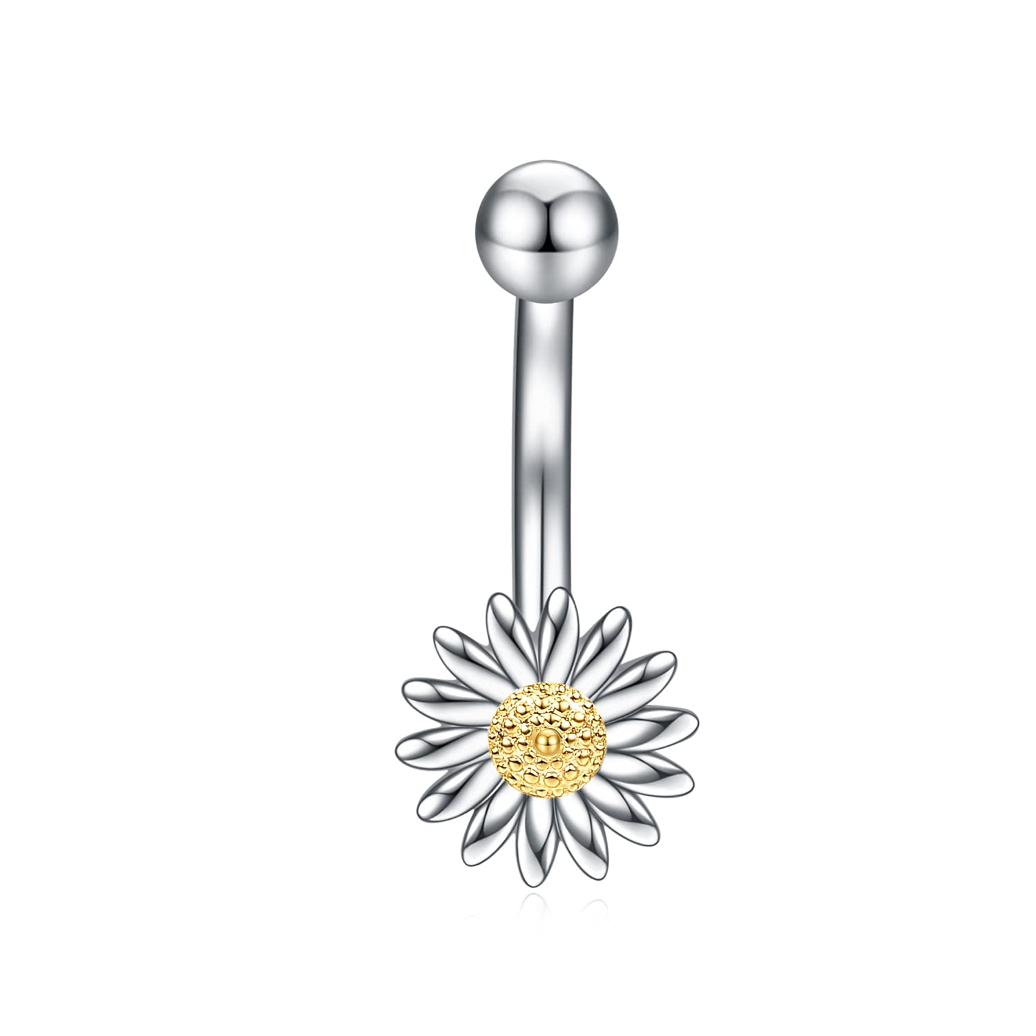 VONALAVONALA Butterfly Belly Button Rings, 925 Sterling Silver Navel Bars Piercing Jewellery for Women