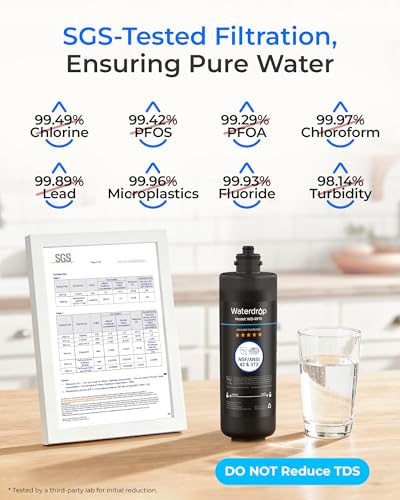 Waterdrop WD-RF10 Wasserfilter, NSF/ANSI 42 Zertifiziert, 30.000 Liter Hohe Kapazität, Ersatz für Watertrop Untertisch Wasserfiltrationssystem