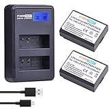 PowerTrust 2-Pack LP-E10 Battery LP E10 LPE10 Batteries and LCD USB Dual Battery Charger for Canon E