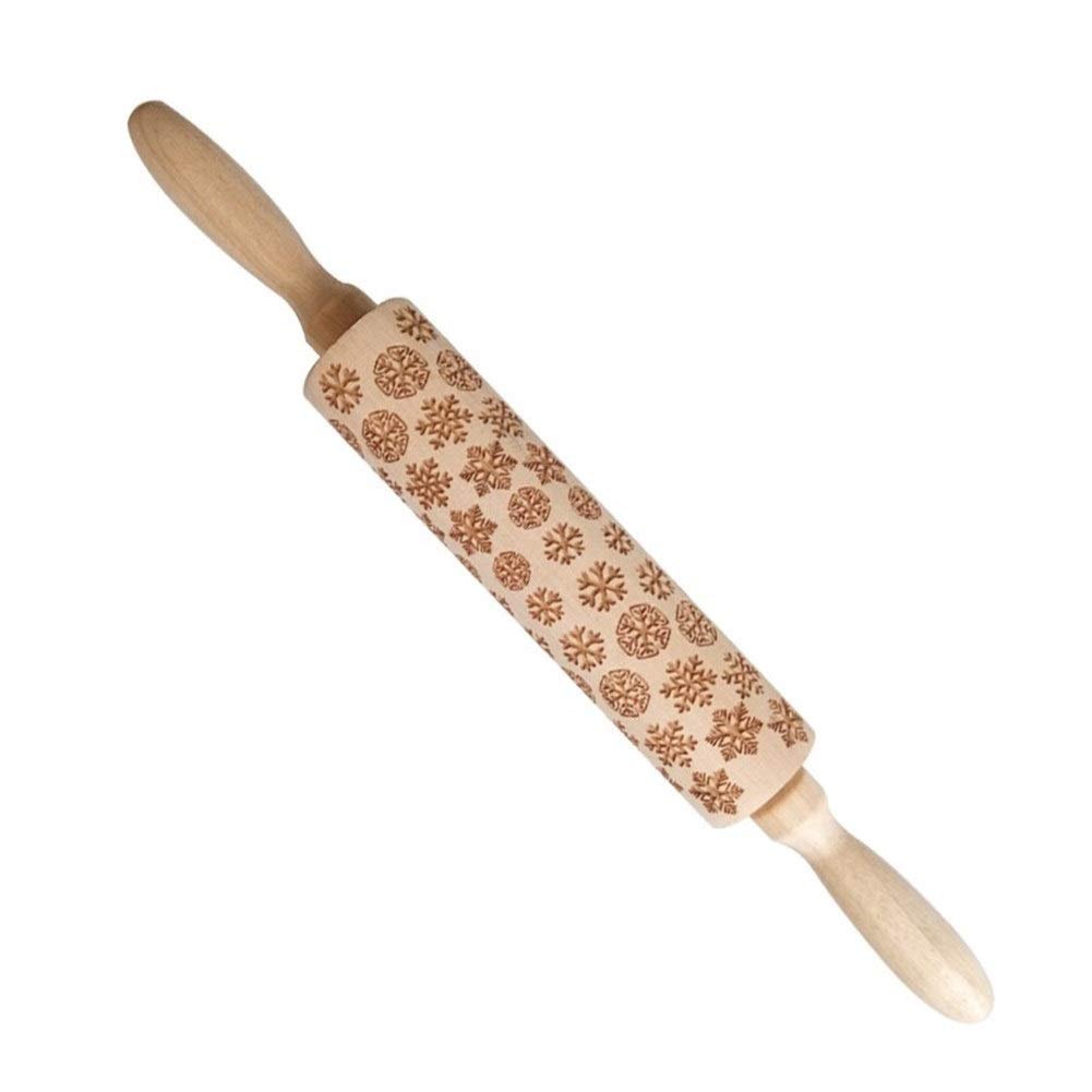 Rouleau à pâtisserie gravé Noël 35cm pour réussir vos biscuits gaufrés