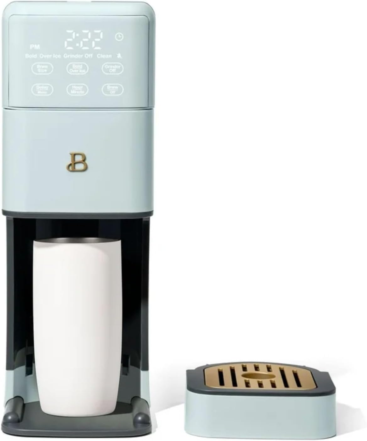 Single Serve Coffee Maker with Built-In Burr Grinder, 6 Cup Sizes, 3 Strengths and 64oz Reservoir for Custom Brewing (Hydrangea)