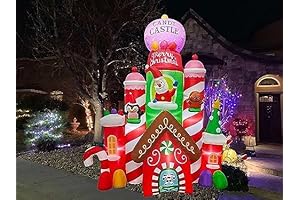 10FT Lighted Giant Inflatable Christmas Castle - Christmas Inflatables