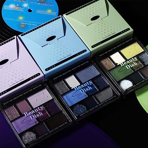 HERBENJOY Eyeshadow Palette Matte Blue Pallets 9 Eye Shadow Shades Glitter Navy Blue Makeup Set,Intense Color,Blendable Pressed Pigment Eyeshadow For Women Girls Gift (Blue) - Image 5