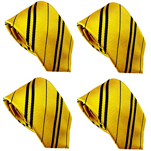 LilMents 4 Pack Pinstriped Formal Necktie Tie Set, Yellow, One size