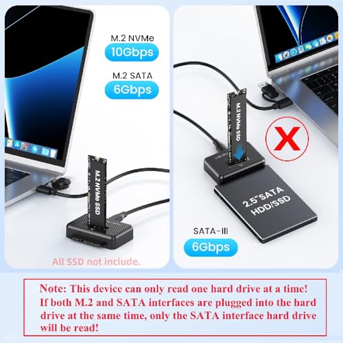 Cablecc USB-C USB3.0 Tipo-C a M.2 NVME M-Key/SATA 2.5" miniatura 4