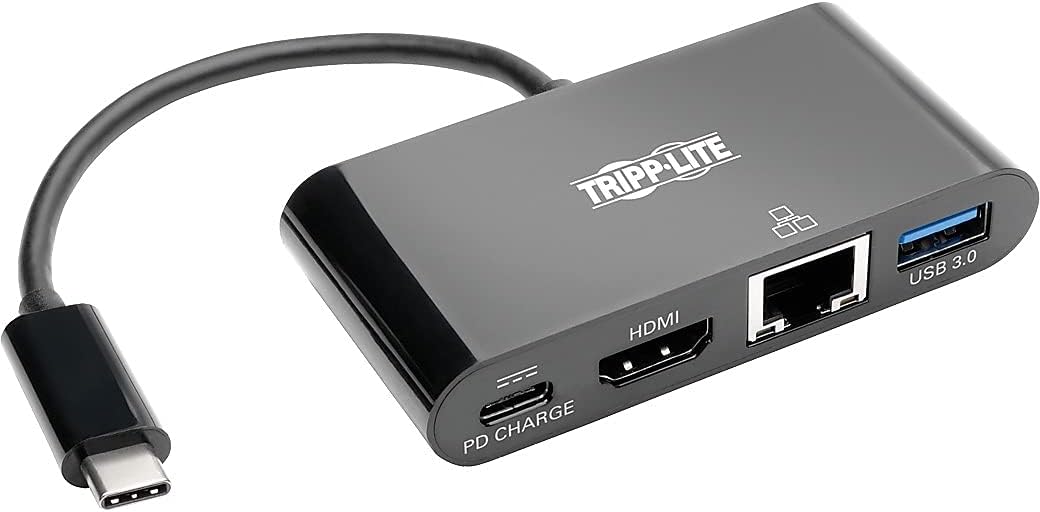 TRIPP LITE USB-C to HDMI Adapter Converter Multiport with USB Hub PD Charging, 5 Gbps Data Tranfer, Thunderbolt 3 Compatible, 1080p@60Hz, Plug-and-Play Operation, 3-Year Warranty (U444-06N-HU-C)