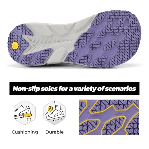 Women's Wide Toe Box Walking Shoes Breathable Sneakers Non-Slip Athletic Tennis Running Shoes for Swollen Feet Heel Pain Relief - FlowCore V64