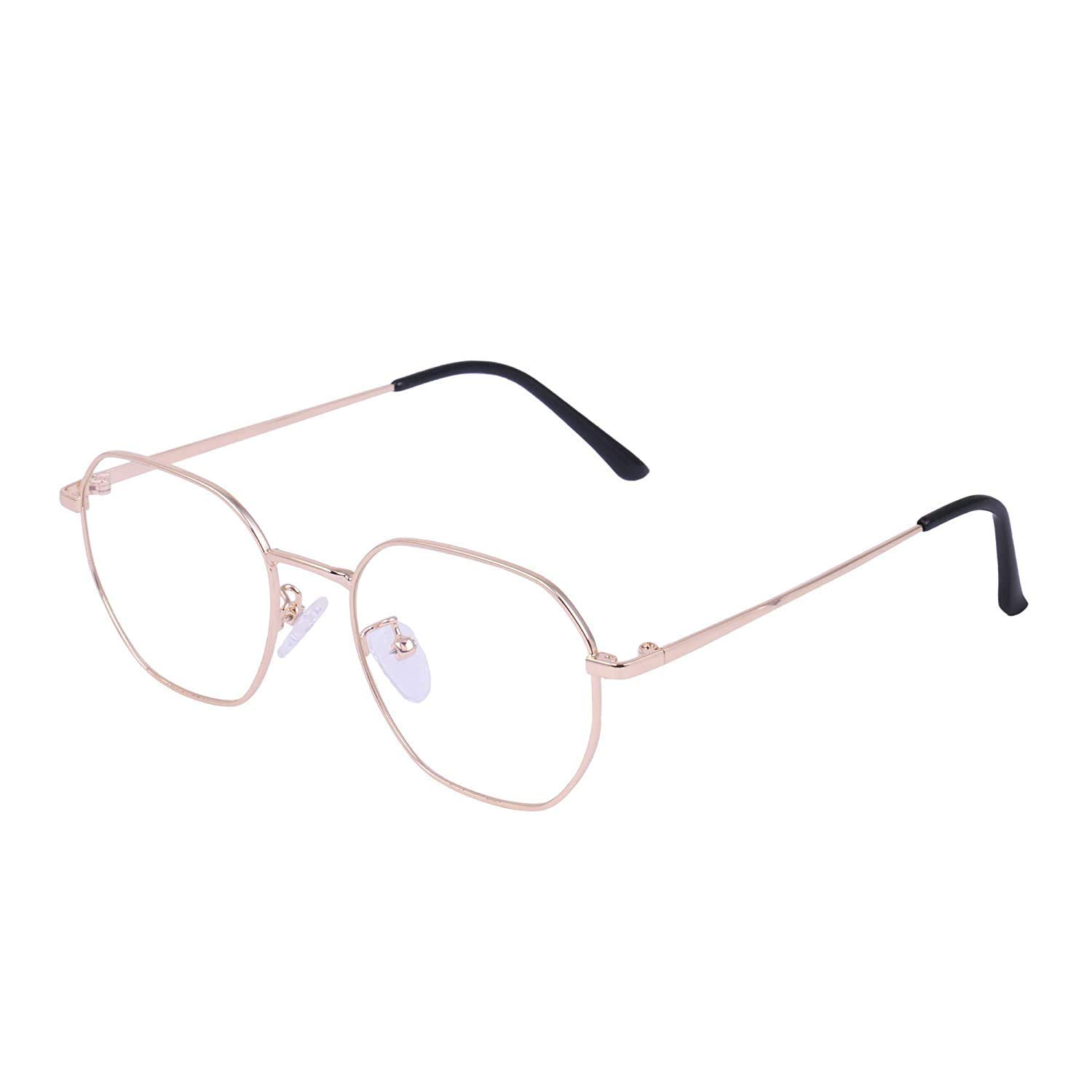 Roshfort Blue Light Blocking Glasses Computer Reading/Gaming/TV/Phones Glasses for Women Men,Anti Eyestrain & UV Glare Italic (Size Medium) (Gold, B-4) (B08VNMKFQF) Amazon Price History, Amazon Price Tracker
