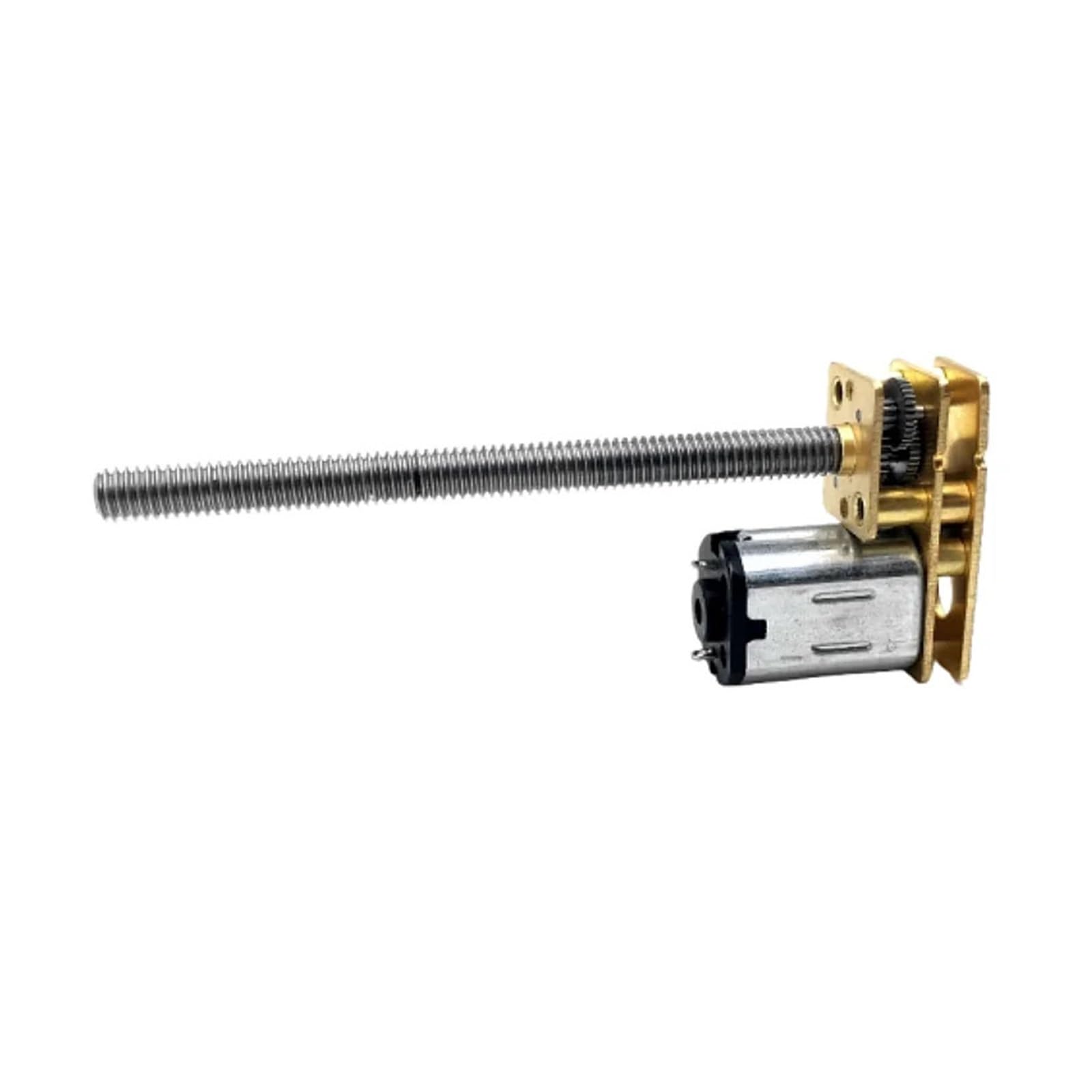 Moteur N20 6V doté d'un arbre fileté de 55mm de long pour guidage linéaire stable
