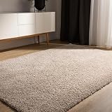 benuta Basic Hochflorteppich Teppich Wohnzimmer Sohari - Beige 60x120 cm...