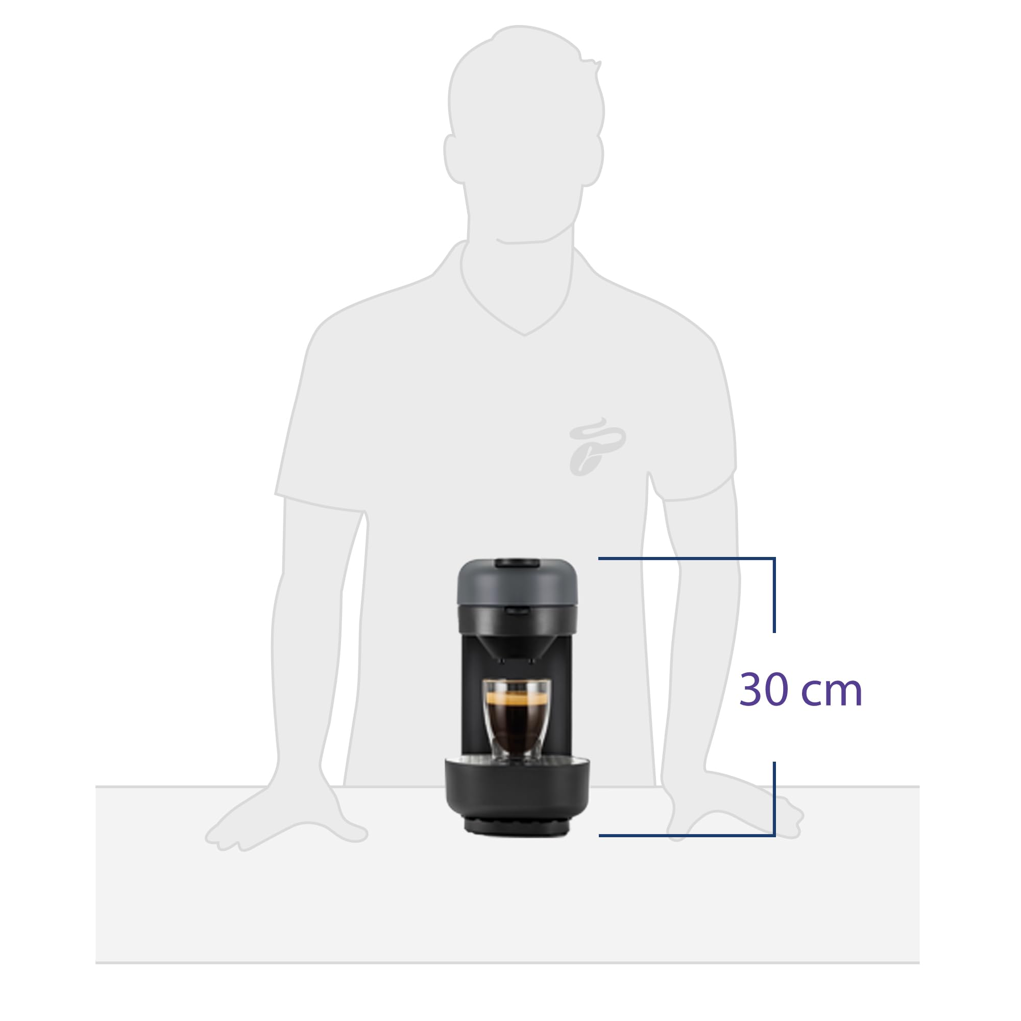 Tchibo Kaffeepadmaschine „CALL ME PAD“ inkl. 36 Kaffeepads Black & White, mit Taste für To-Go Becher, für 2 Tassen, schnell und leise, automatische Abschaltfunktion, Schwarz
