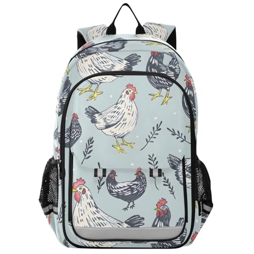 Sac à dos d'école motif coqs et nature idéal pour les sorties de vos enfants