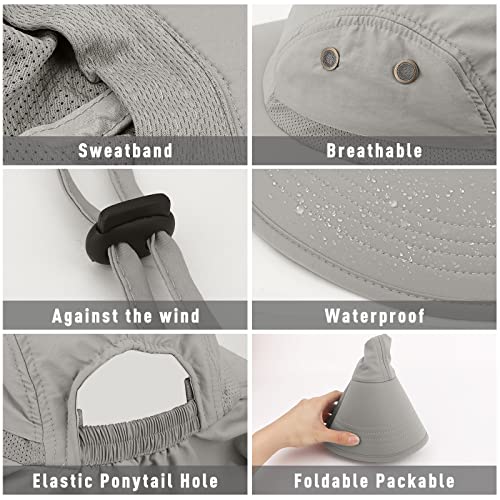 3Pcs Sun Hat With Ponytail Hole For Women - Wide Brim Sun Hats For Women Uv Protection - Foldable Fishing Hat For Ponytail Women - Sunshade Hat With Neck Flap For Outdoors Tribe #TOP3