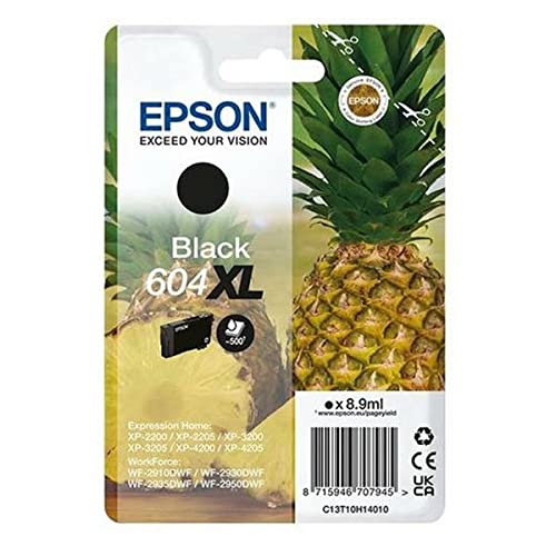 Epson Lot de 10 Cartouches d'encre d'origine XP-2200 WF-2910DWF Noir