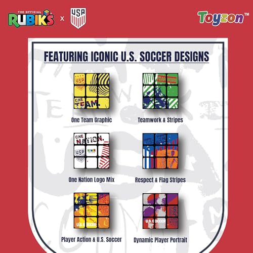 Toyzon Compatible with Rubik’s Cube- U.S. Soccer Themed Rubik's Cube 3x3 Rubiks Cube Speed Cube 3x3 Featuring Team USA World Cup Graphics, U.S. National Team and World Cup-for Soccer Fans & Collectors - Image 2