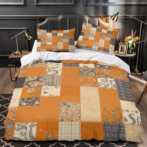 Chambre ado cocooning avec la parure de lit patchwork 135x200cm en microfibre