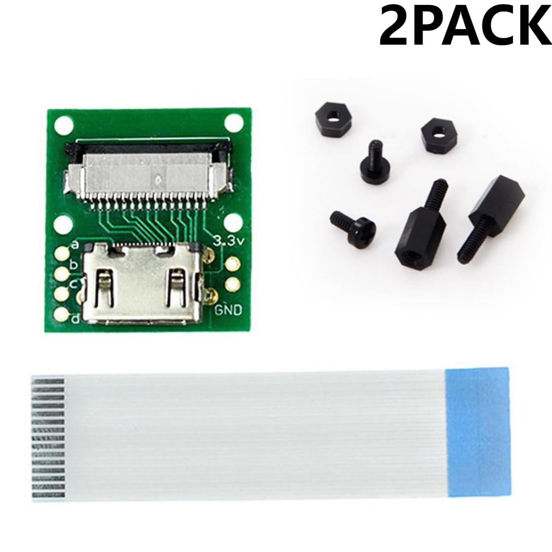 ChenyYang 2 PACK Adattatore di espansione modulo fotocamera HDMI a CSI Raspberry PI con cavo piatto FPC HDTV 5 cm