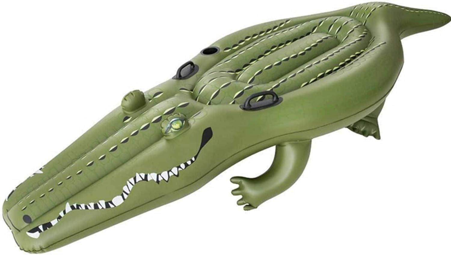 flotador inflable de la piscina, Juguete acuático gigante Gator – Flotador inflable grande for piscina con dos asas y portavasos – Flotador inflable divertido for piscina for niños y niñas adultos, 10