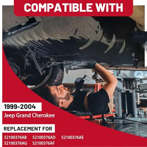 ECOTRIC Fuel Tank Skid Plate Cover w/Straps Compatible with 1999-2004 Jeep Grand Cherokee Replacement for 52100376AB 52100376AD 52100376AE 52100376AF 52100376AG Steel Fuel Tank Brush Guard