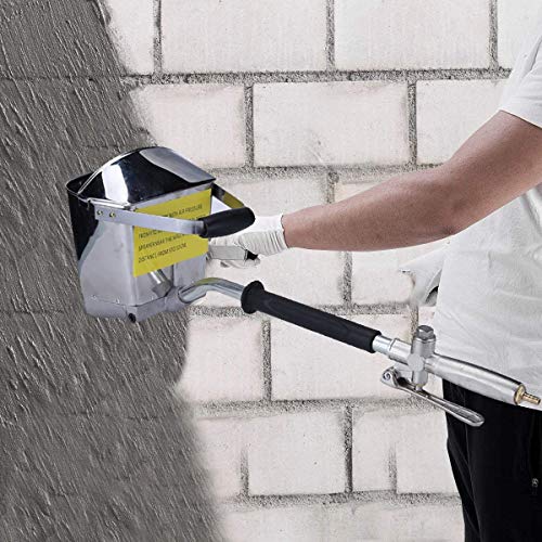 Kacsoo 4 Jet Wall Sprayer, Cement Mortar Spray Gun Stucco Sprayer Hopper Gun, 4 Jet Hopper Plaster Concrete Cement Sprayer Gun for Walls and Ceilings Painting Tools for Home Use