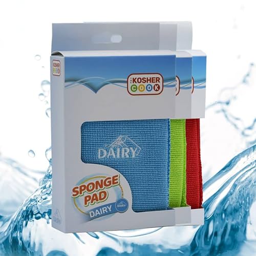 Image of Dairy Blue Dishwashing Sponges - Heavy Duty Scouring Pad, Non Scratch Scrubber - Durable and Soft - Color Coded Home and Kitchen Accessories by The Kosher Cook