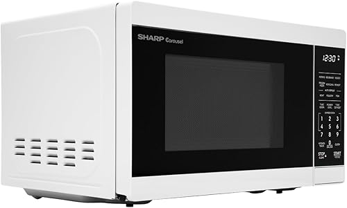 Miniatura 3 de SHARP Horno microondas compacto de encimera con plato giratorio de carrusel extraíble de 10 pulgadas, 700 vatios, 0.7 pies cúbicos, color blanco