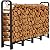 AMAGABELI GARDEN & HOME 5ft Firewood Log Rack Outdoor Log Holder for Fireplace Heavy Duty Wood Stacker for Patio Logs Pit Storage Steel Tubular Wood Pile Rack Tool Accessories Black