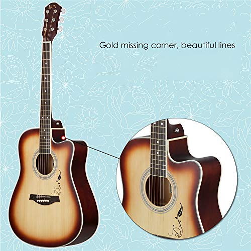 JTRHD Guitare Acoustique 41 Pouces Guitare Folk Couleur Soleil Débutant Étudiant Guitare Instrument pour Adultes et Enfants (Couleur : Natural, Size : 41 inches) - Les Beatles, Paul McCartney, John Lennon, RIngo Starr, George Harrison JTRHD Guitare Acoustique 41 Pouces Guitare Folk Couleur Soleil Débutant Étudiant Guitare Instrument pour Adultes et Enfants (Couleur : Natural, Size : 41 inches) – Image 5
