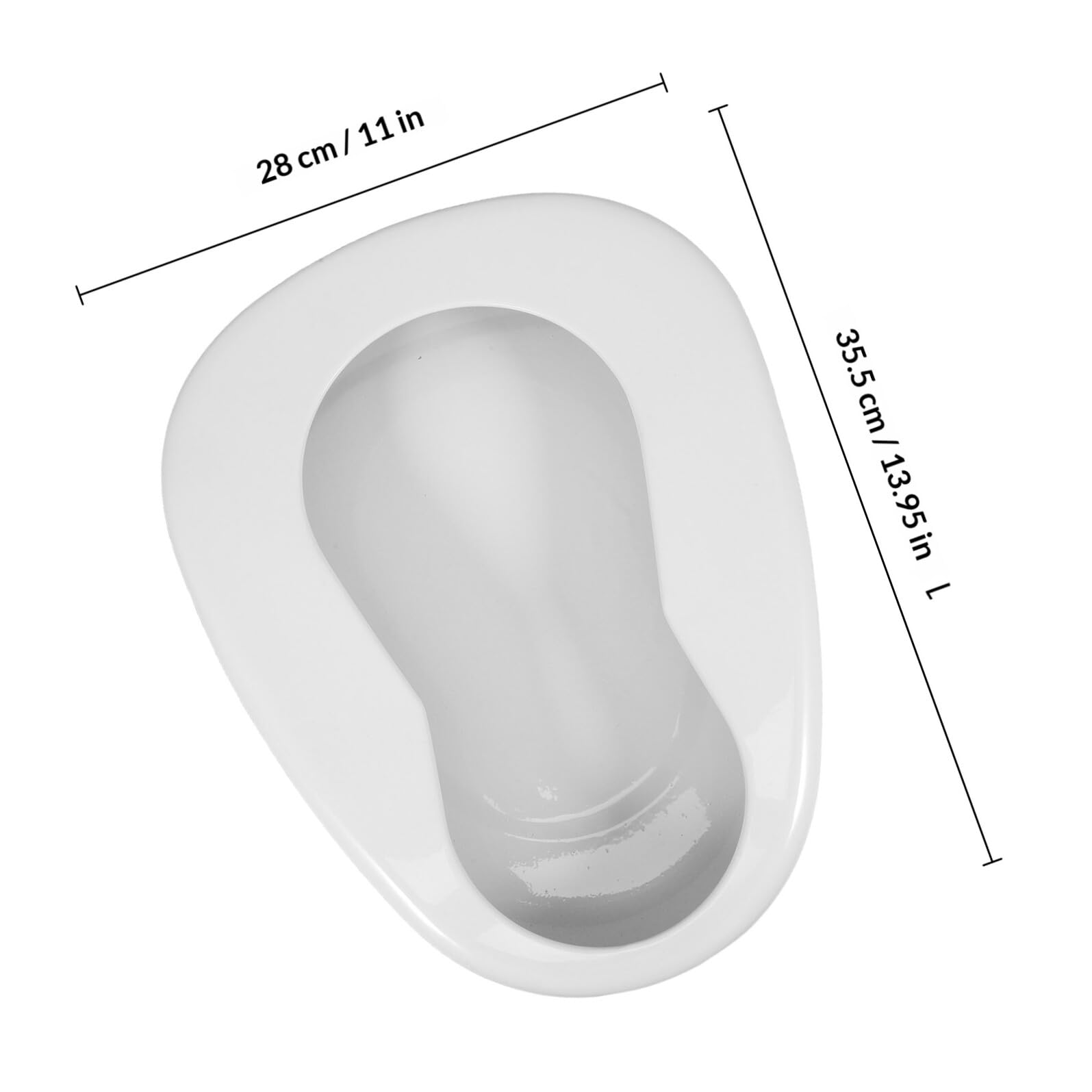 Abaodam Padella per Anziani in Smalto Bianco per Uso Notturno e Assistenza a Letto, Comoda e Versatile per Pazienti Allettati e Disabili