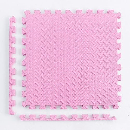 12 Piezas de baldosas de Espuma Suave para Suelo con Bordes, Alfombra de 12 x 12 Pulgadas, Alfombrillas Tipo puzle Impermeables, alfombras de Espuma entrelazadas con Textura Antideslizante (