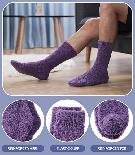 Image of MQELONG Fuzzy Socks for Men & Women Cozy Fluffy Winter Warm Slipper Socks